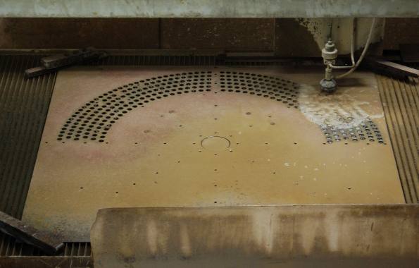 Abrasive Water Jet Cutting Steel Holes Pattern